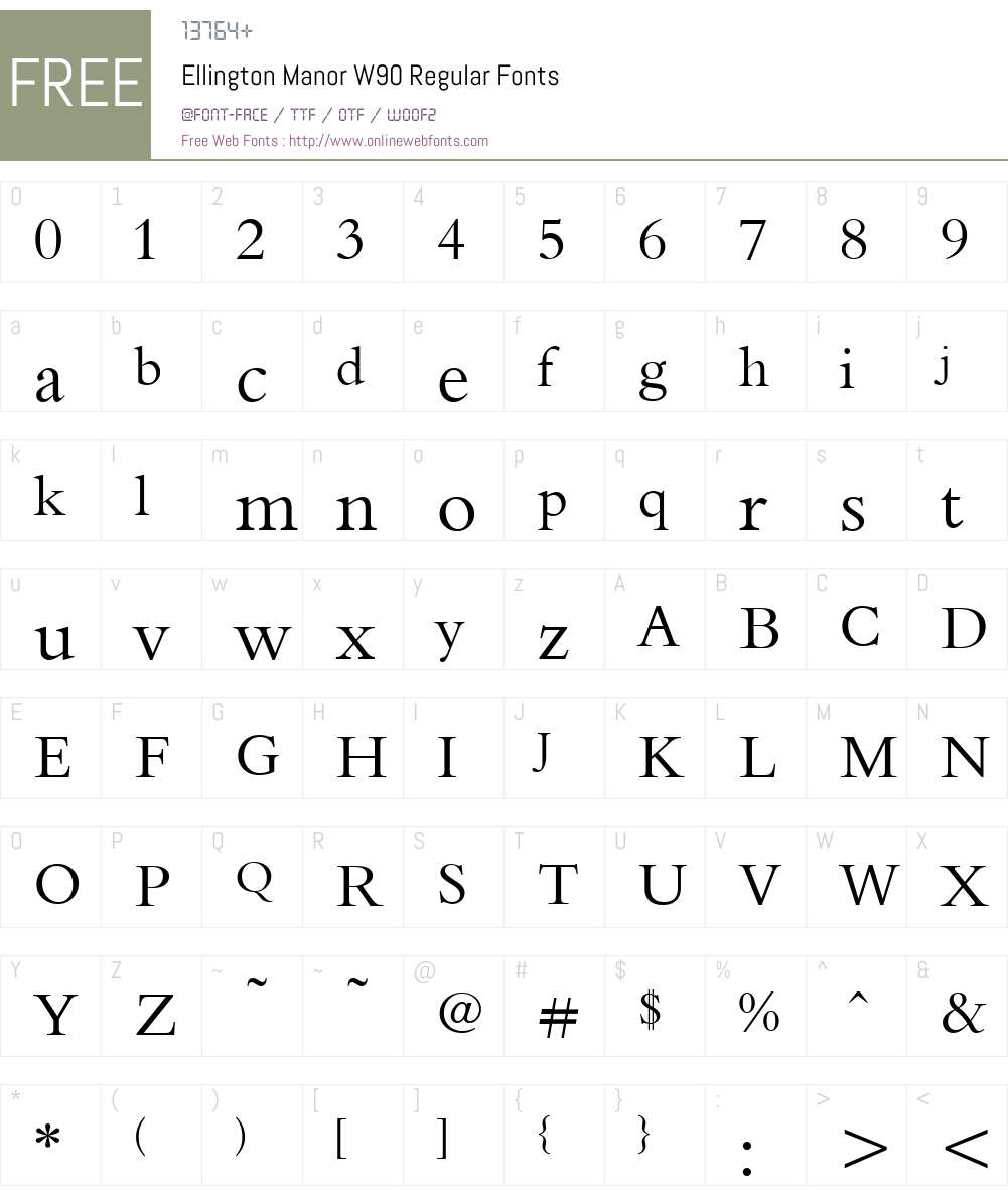 EllingtonManorW90-Regular Font Screenshots