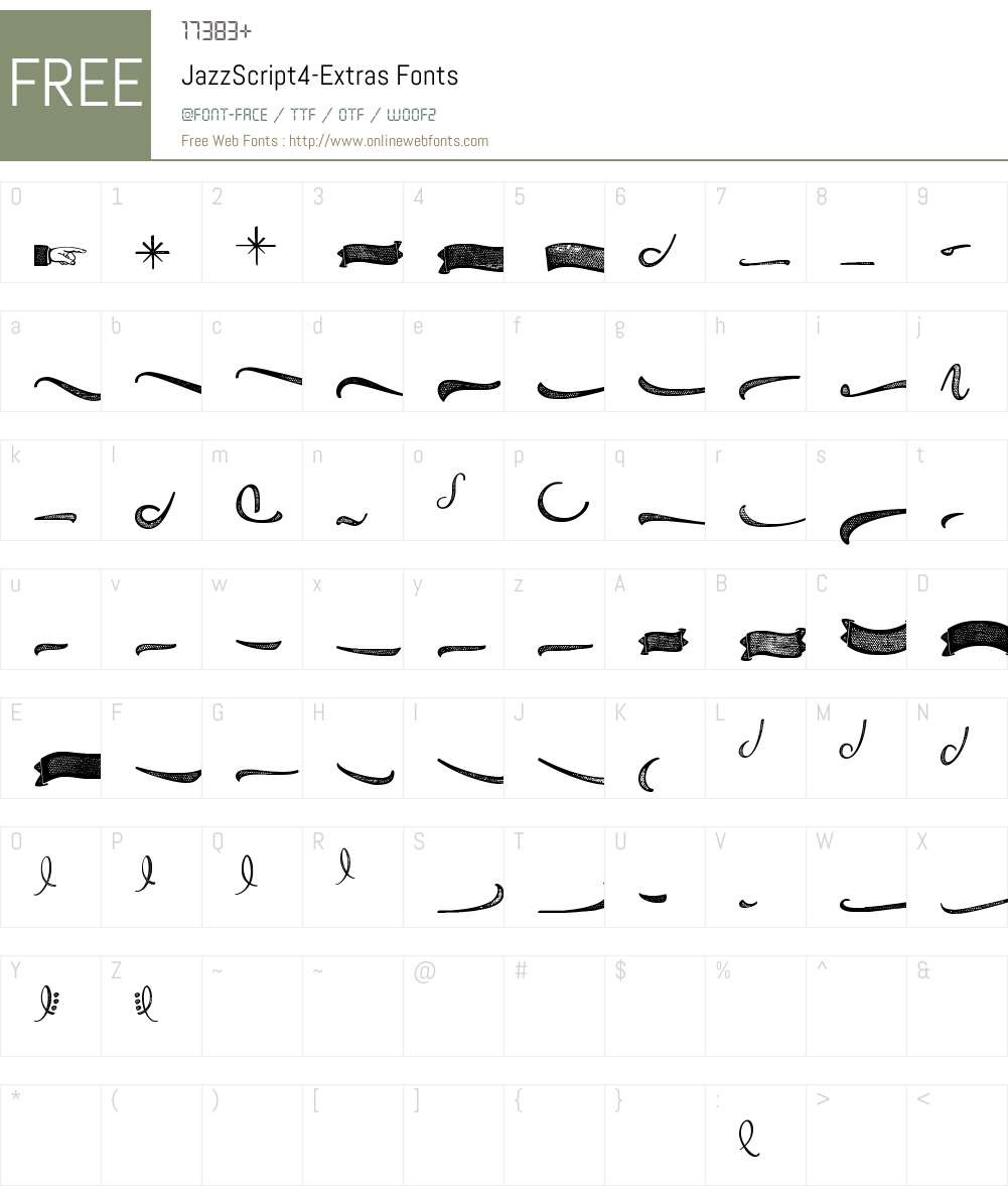 JazzScript4-Extras Font Screenshots