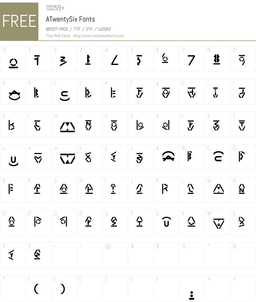 ATwentySix Font Screenshots