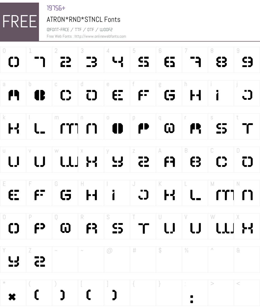 ATRON Font Screenshots