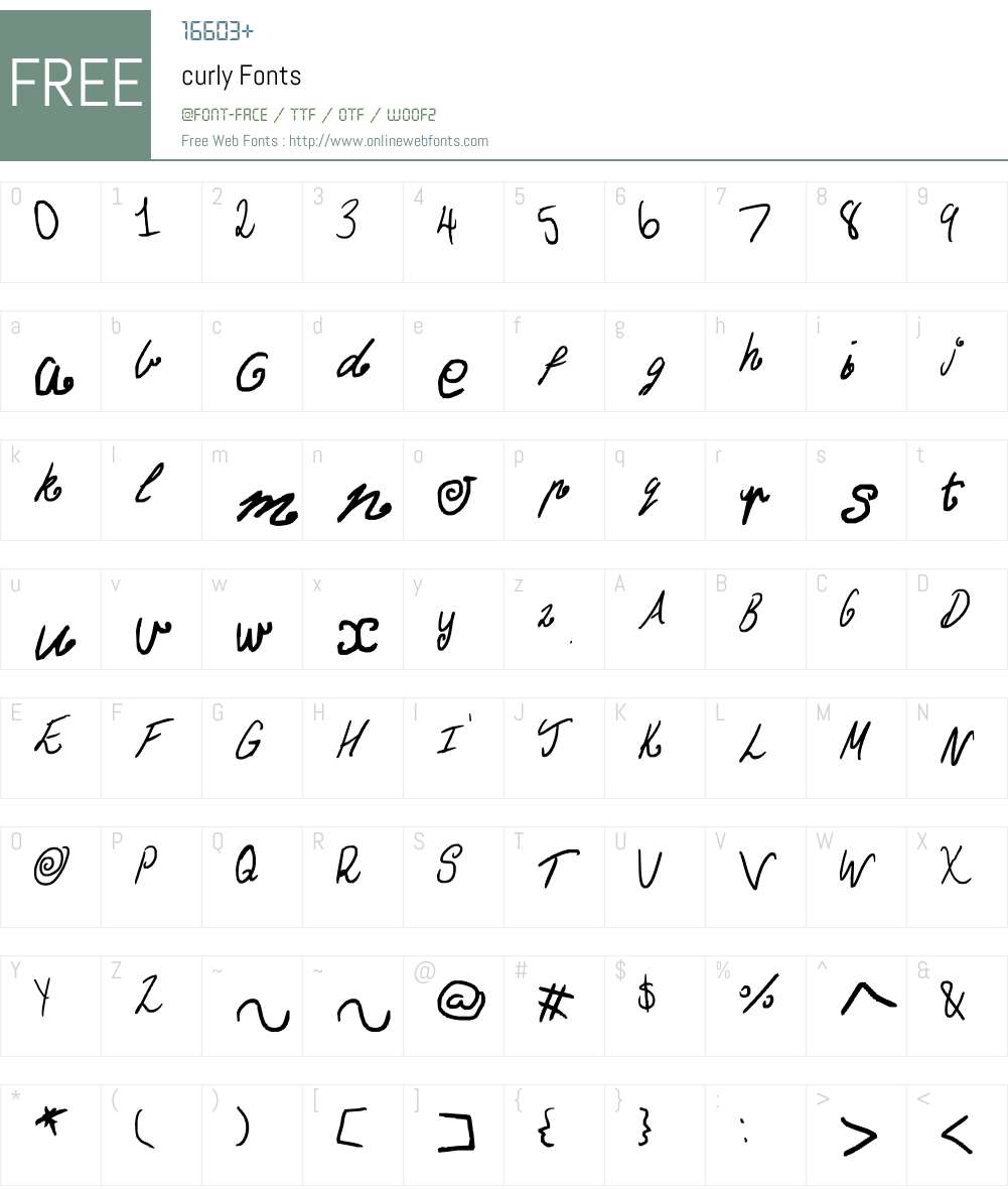 curly Font Screenshots