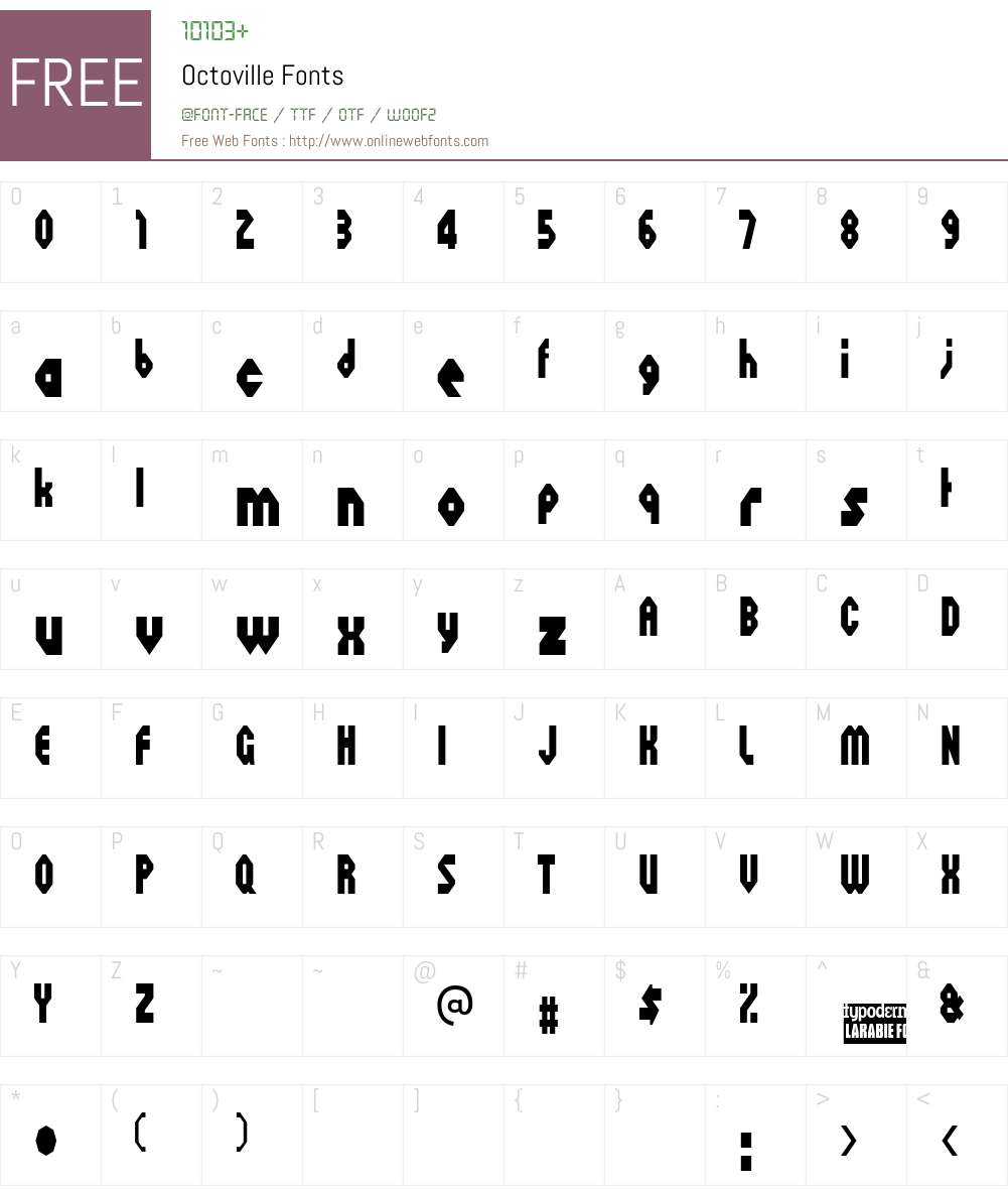 Octoville Font Screenshots