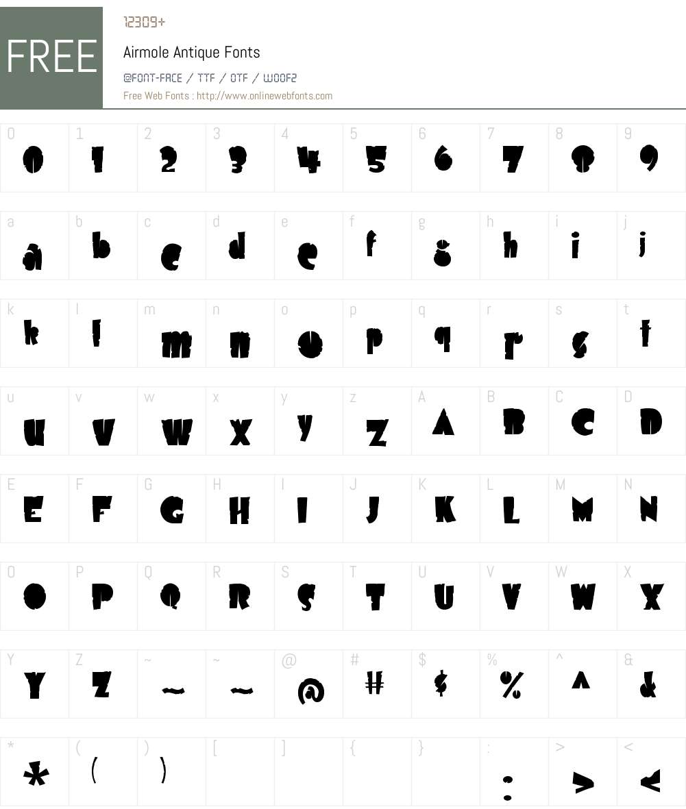 Airmole Antique Font Screenshots