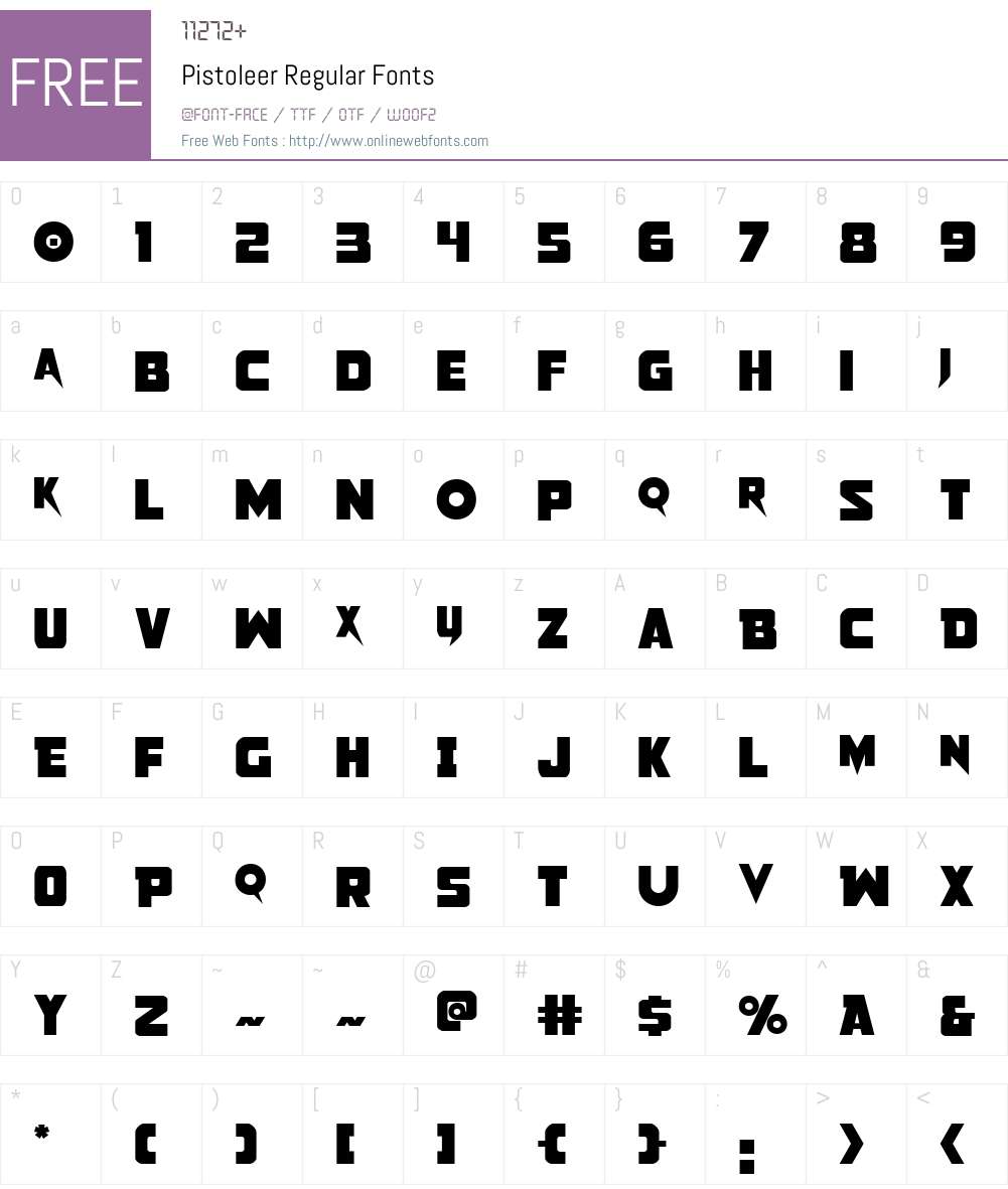 Pistoleer Font Screenshots