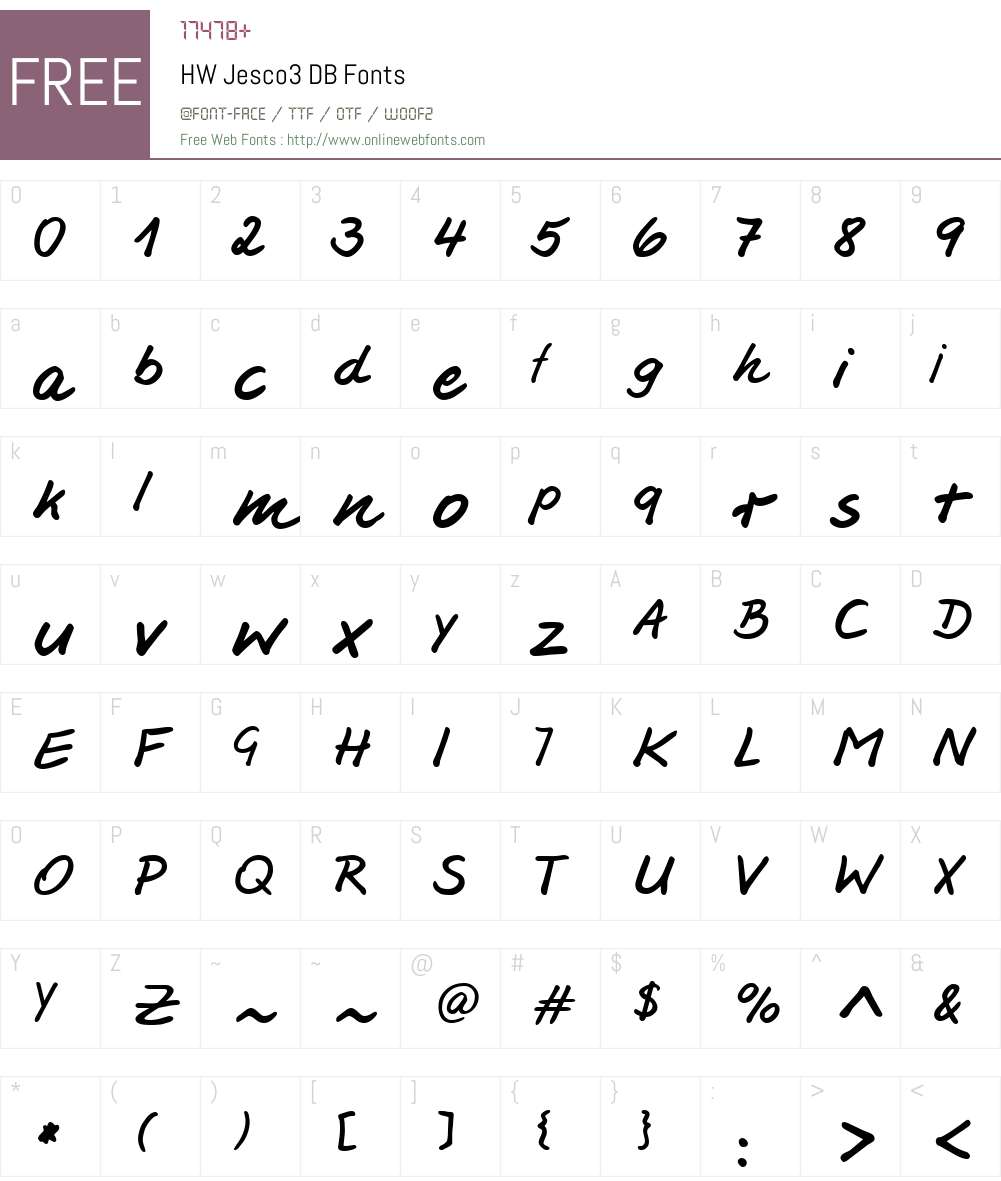 HW Jesco3 DB Font Screenshots