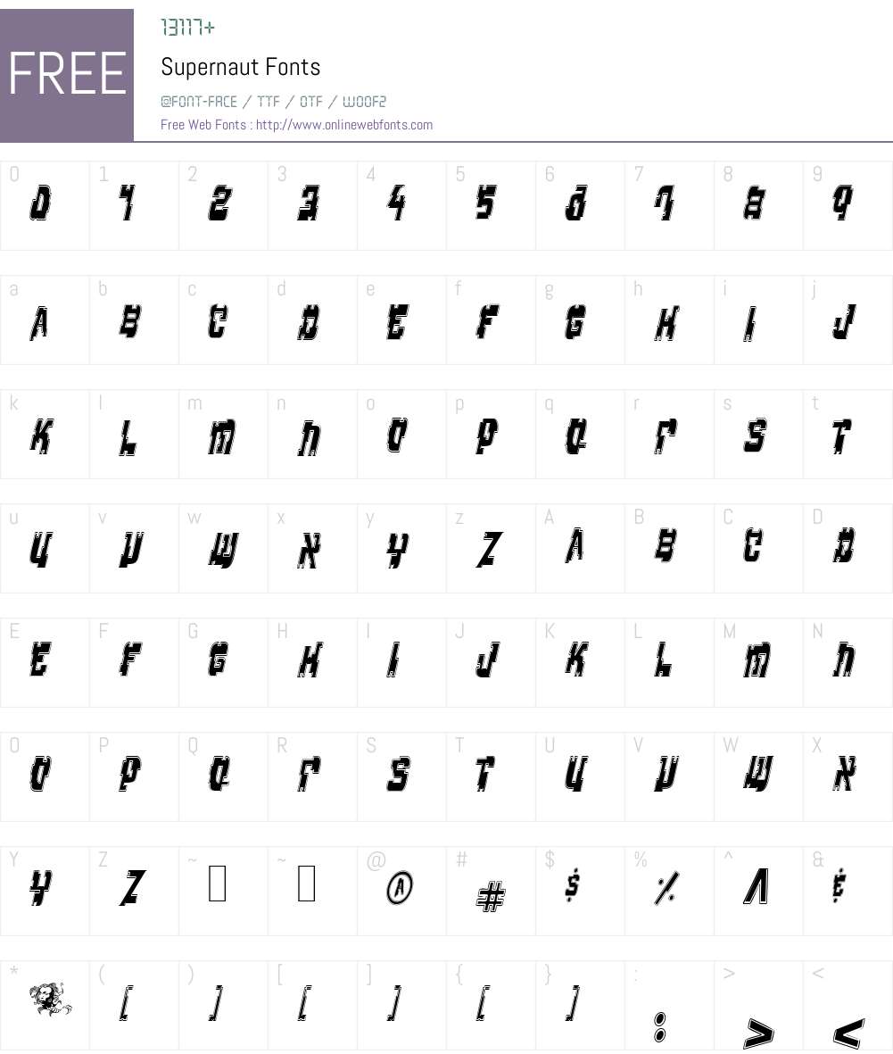 Supernaut Font Screenshots