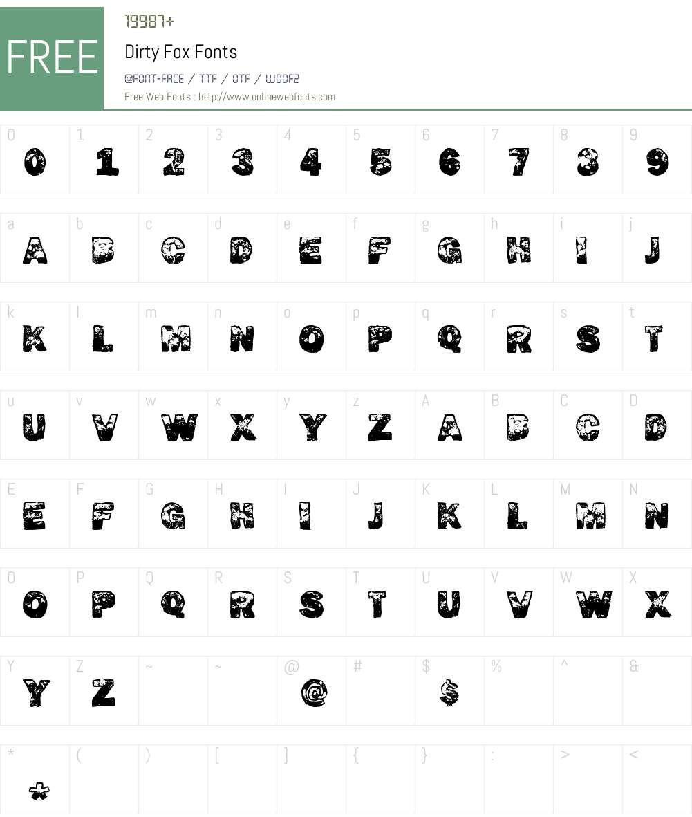 Dirty Fox Font Screenshots