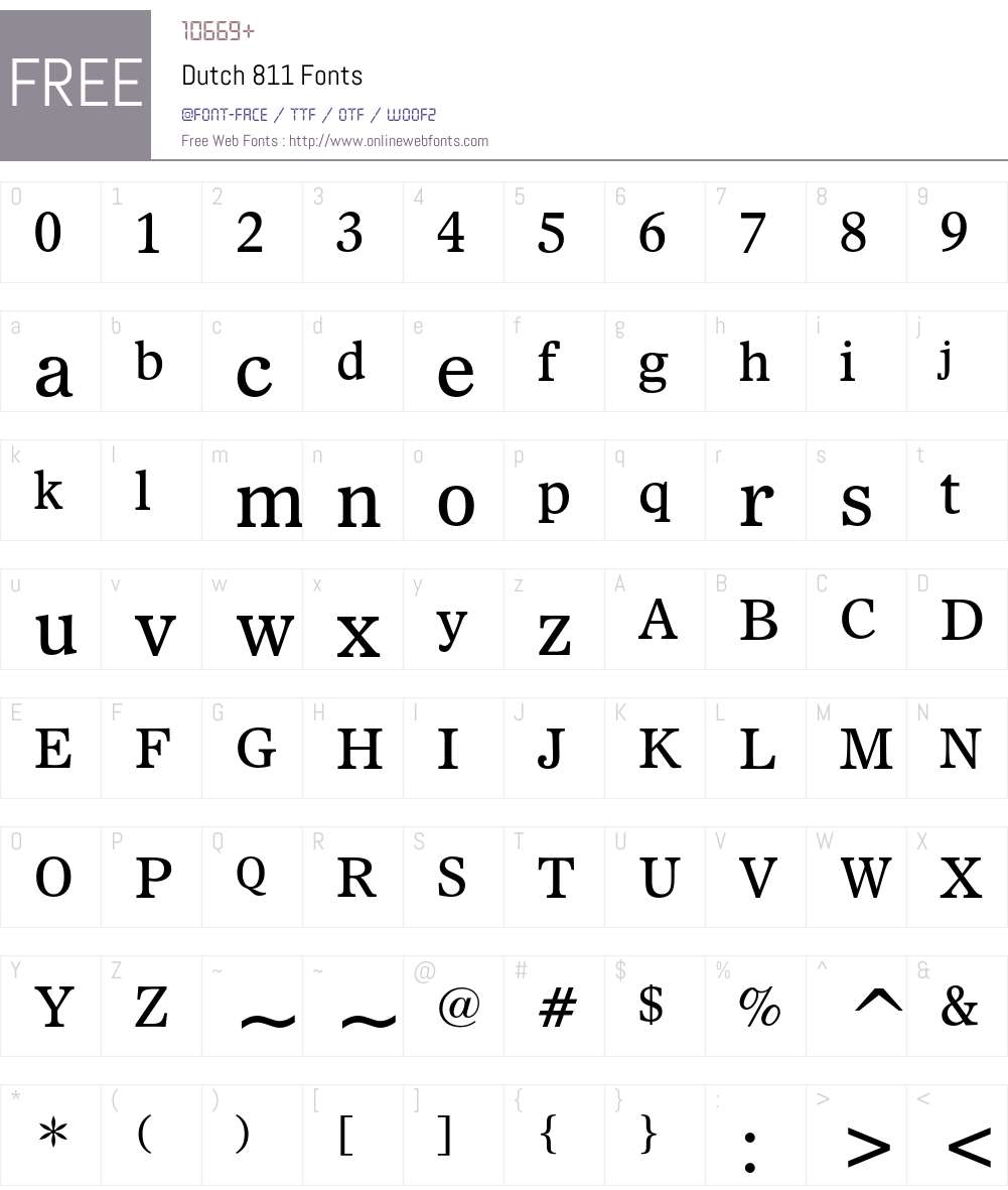 Dutch 811 Font Screenshots