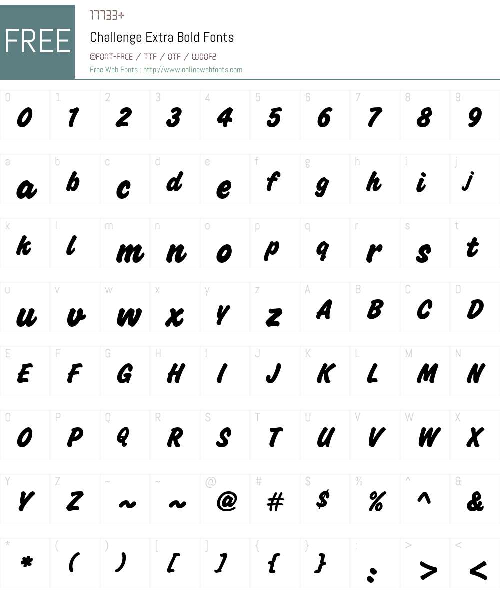 Challenge Extra Bold Font Screenshots