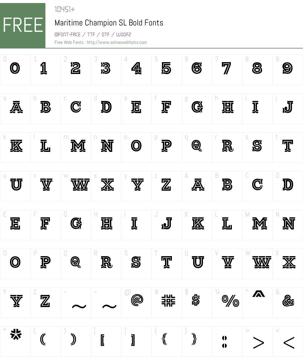 Maritime Champion SL Bold Font Screenshots