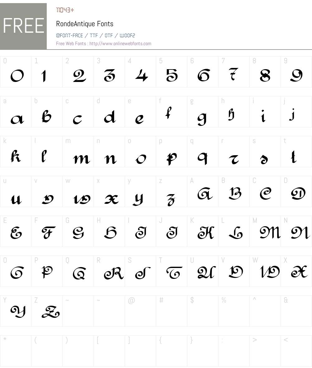 RondeAntique Font Screenshots