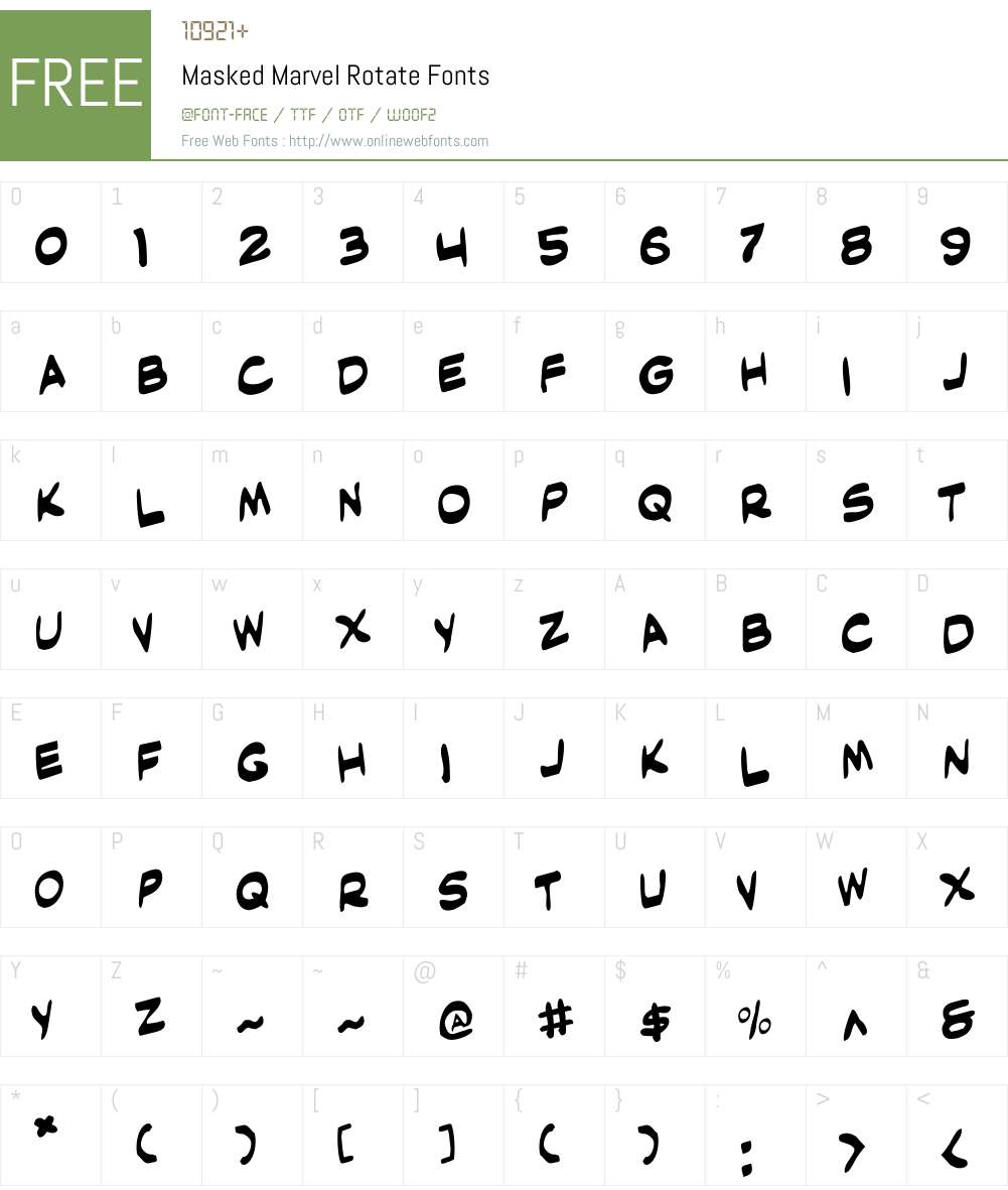 Masked Marvel Rotate Font Screenshots