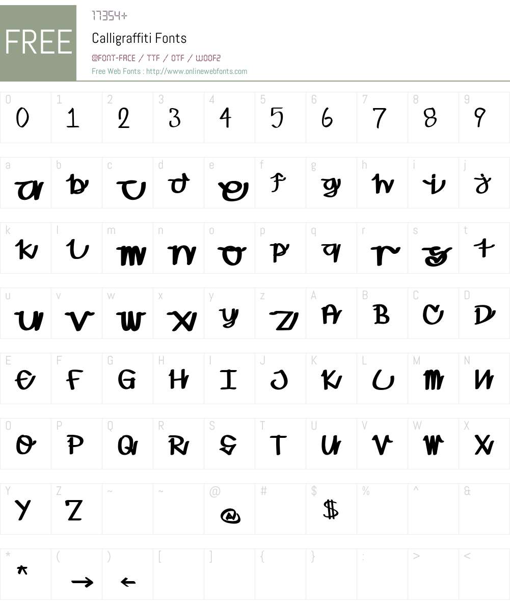 Calligraffiti Font Screenshots