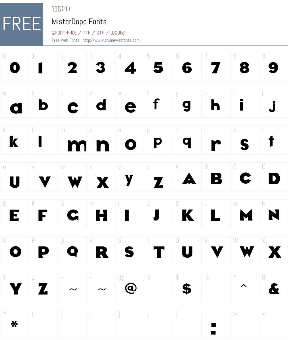 MisterDope Font Screenshots