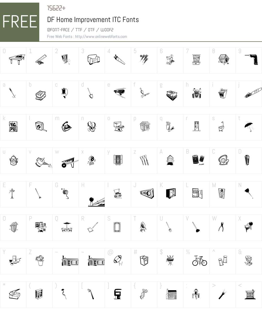 DF Home Improvement ITC Font Screenshots