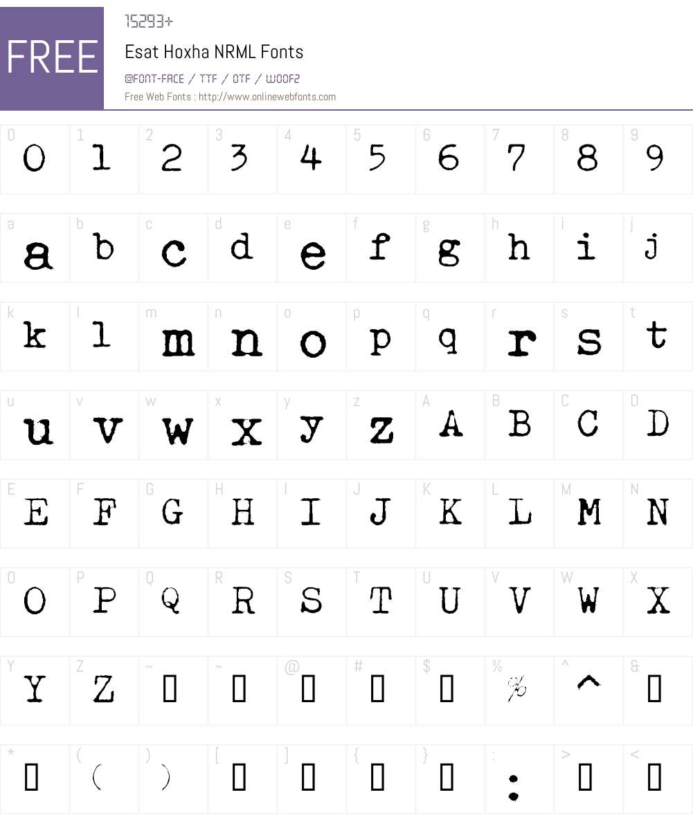 Esat Hoxha NRML Font Screenshots