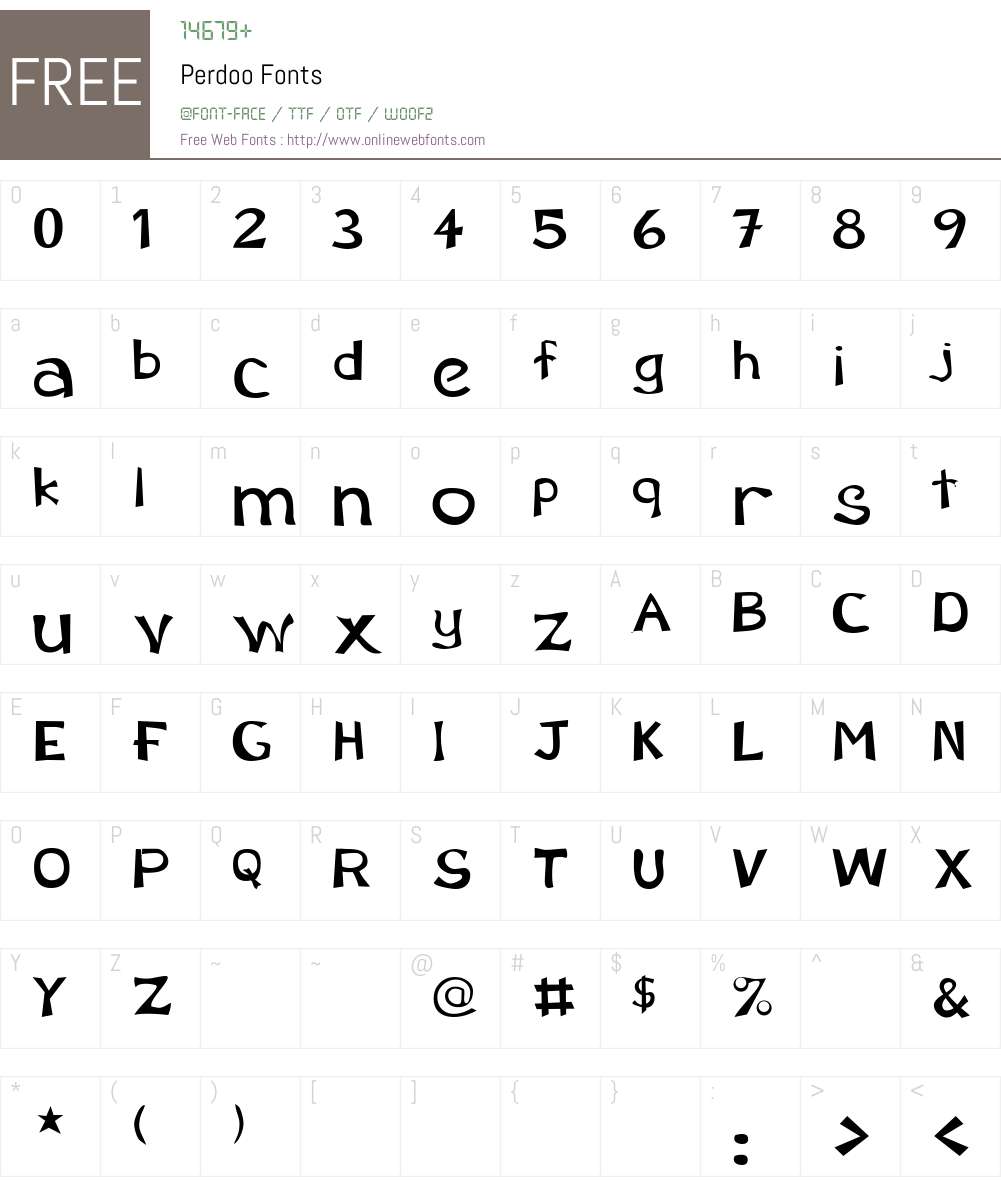 Perdoo Font Screenshots