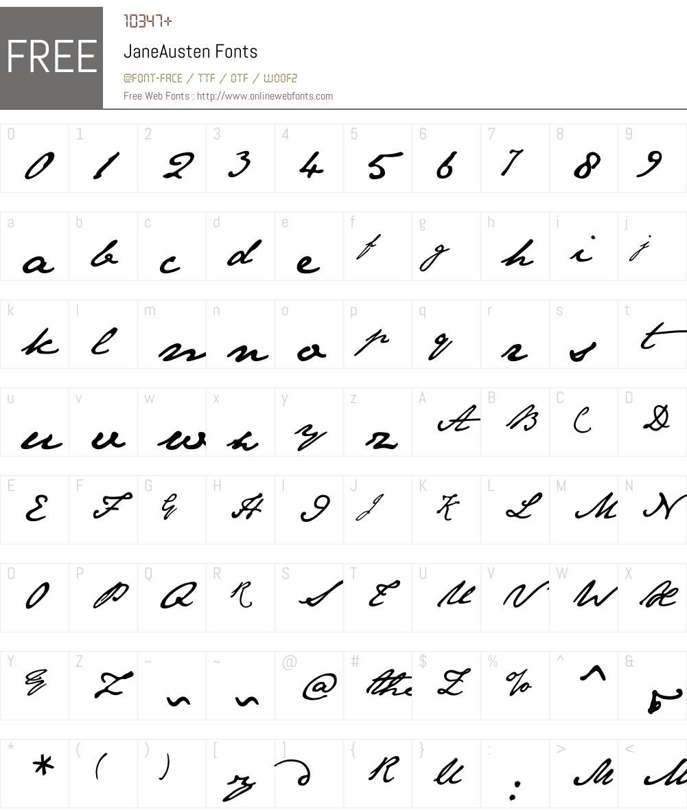JaneAusten Font Screenshots