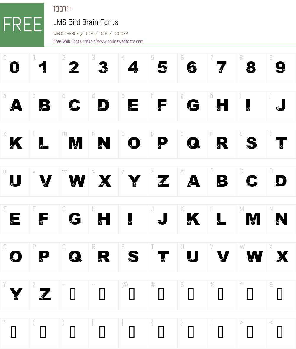 LMS Bird Brain Font Screenshots