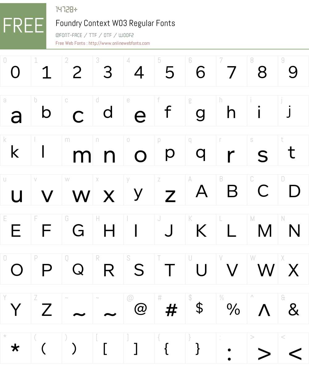 Foundry Context Font Screenshots
