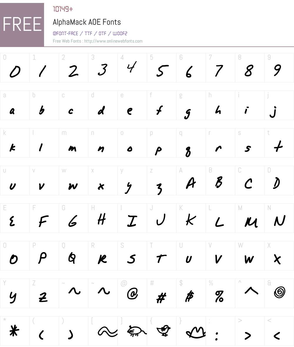 AlphaMack AOE Font Screenshots