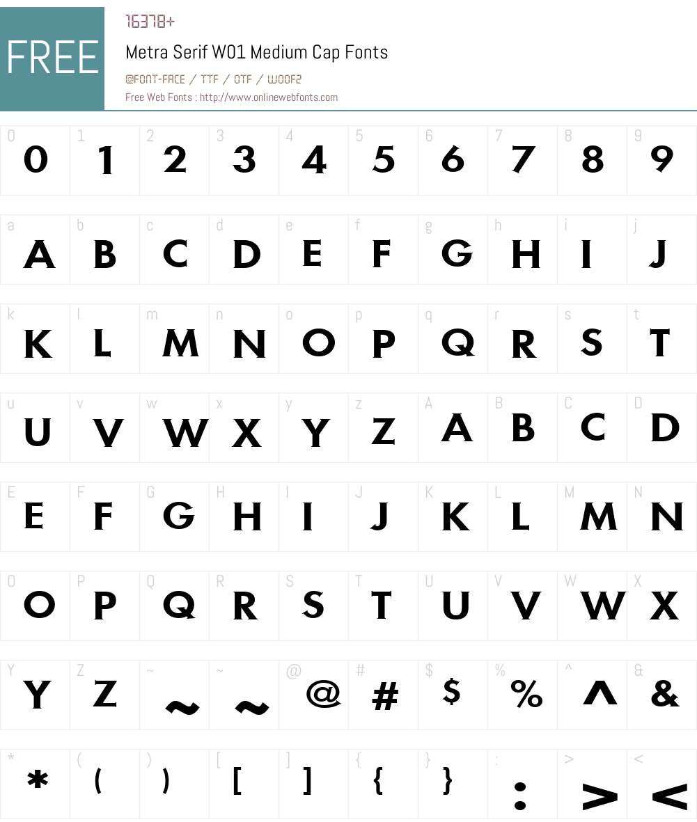 MetraSerifW01-MediumCap Font Screenshots