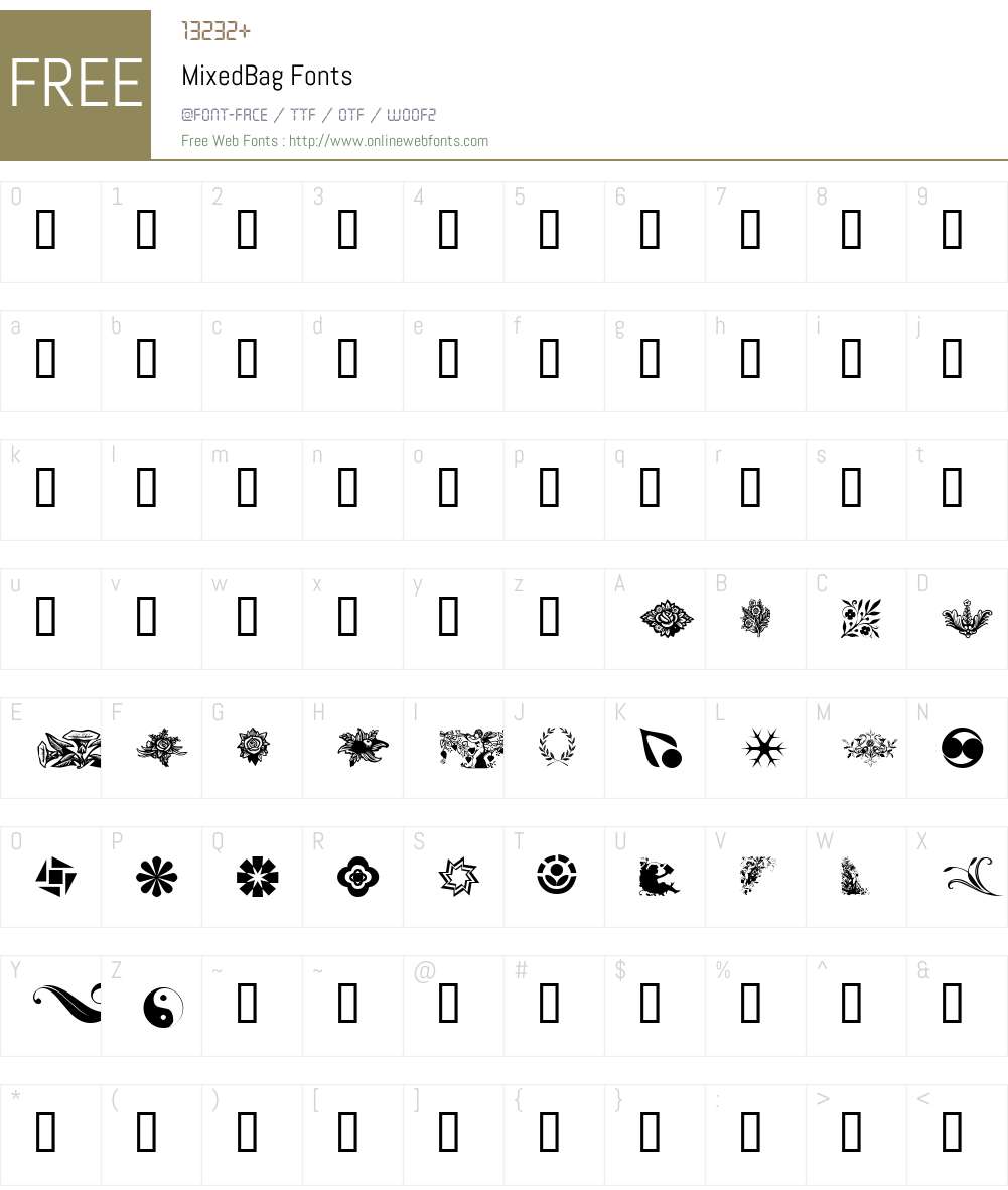 MixedBag Font Screenshots