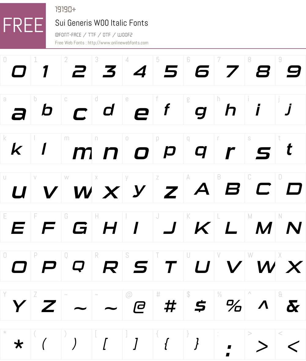 SuiGenerisW00-Italic Font Screenshots