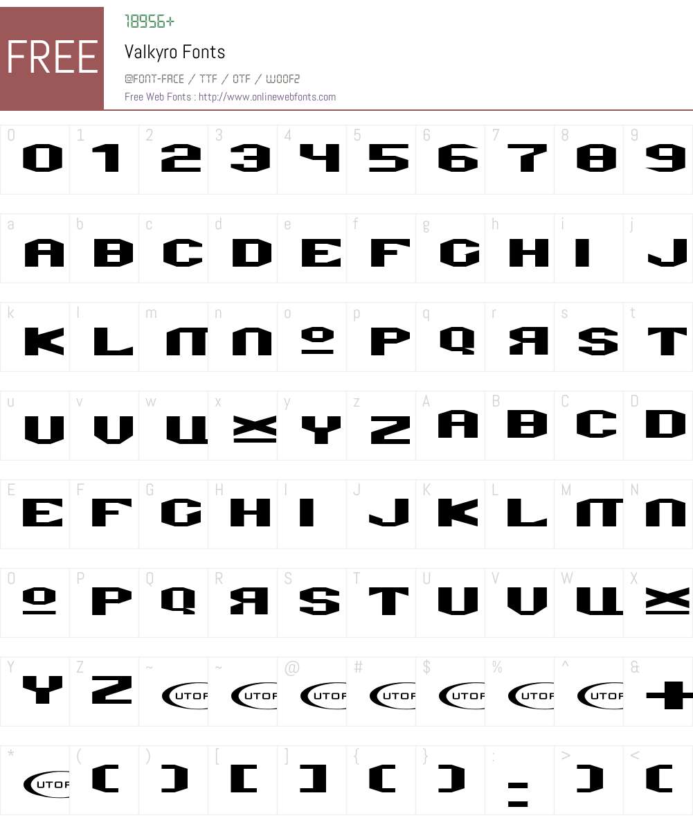 Valkyro Font Screenshots