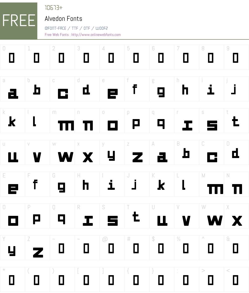 Alvedon Font Screenshots