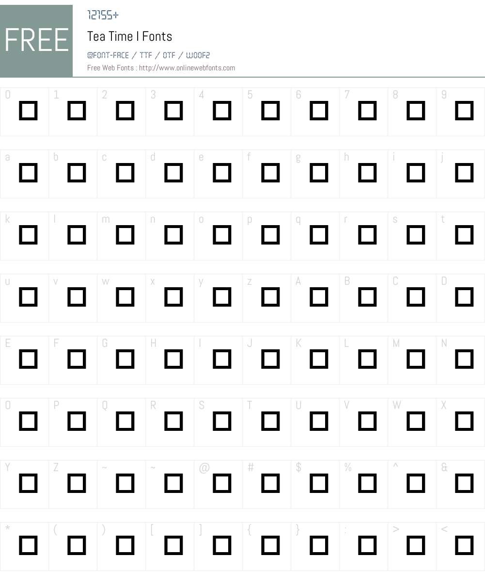 Tea Time I Font Screenshots