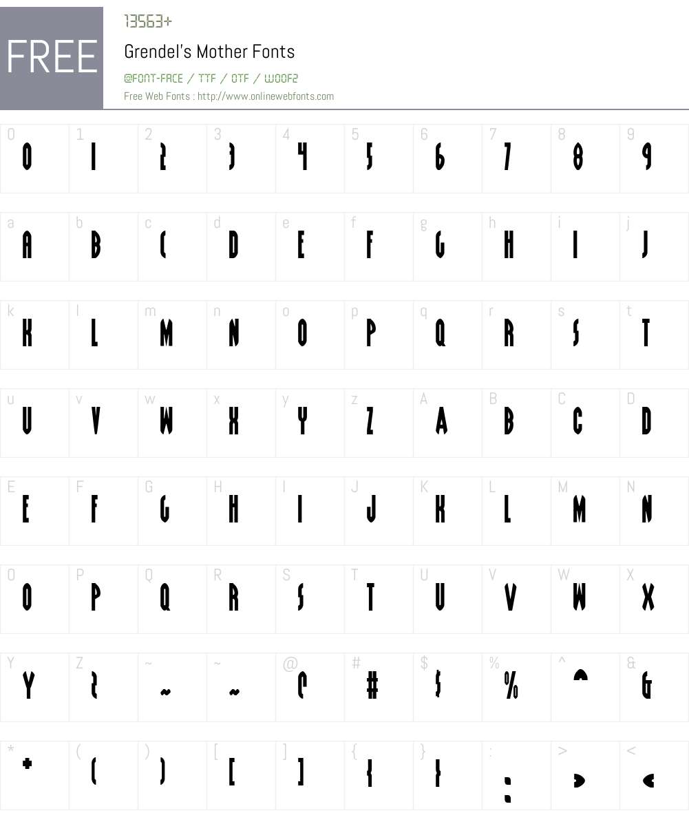 Grendel's Mother Font Screenshots