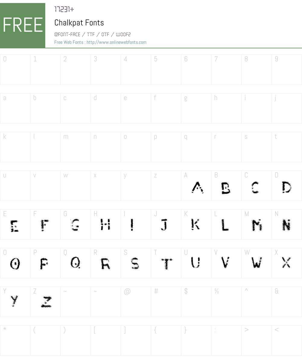 Chalkpat Font Screenshots