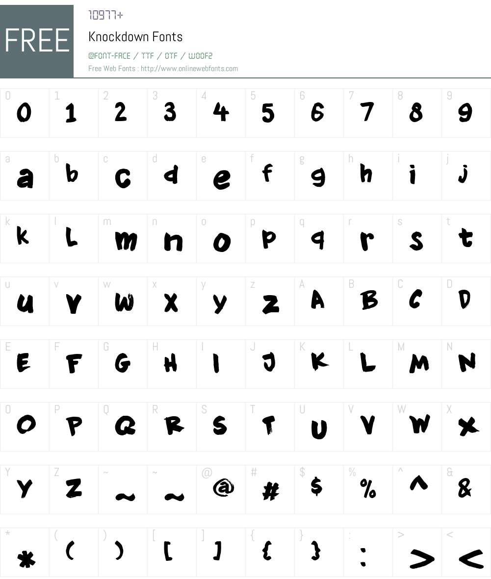 Knockdown Font Screenshots
