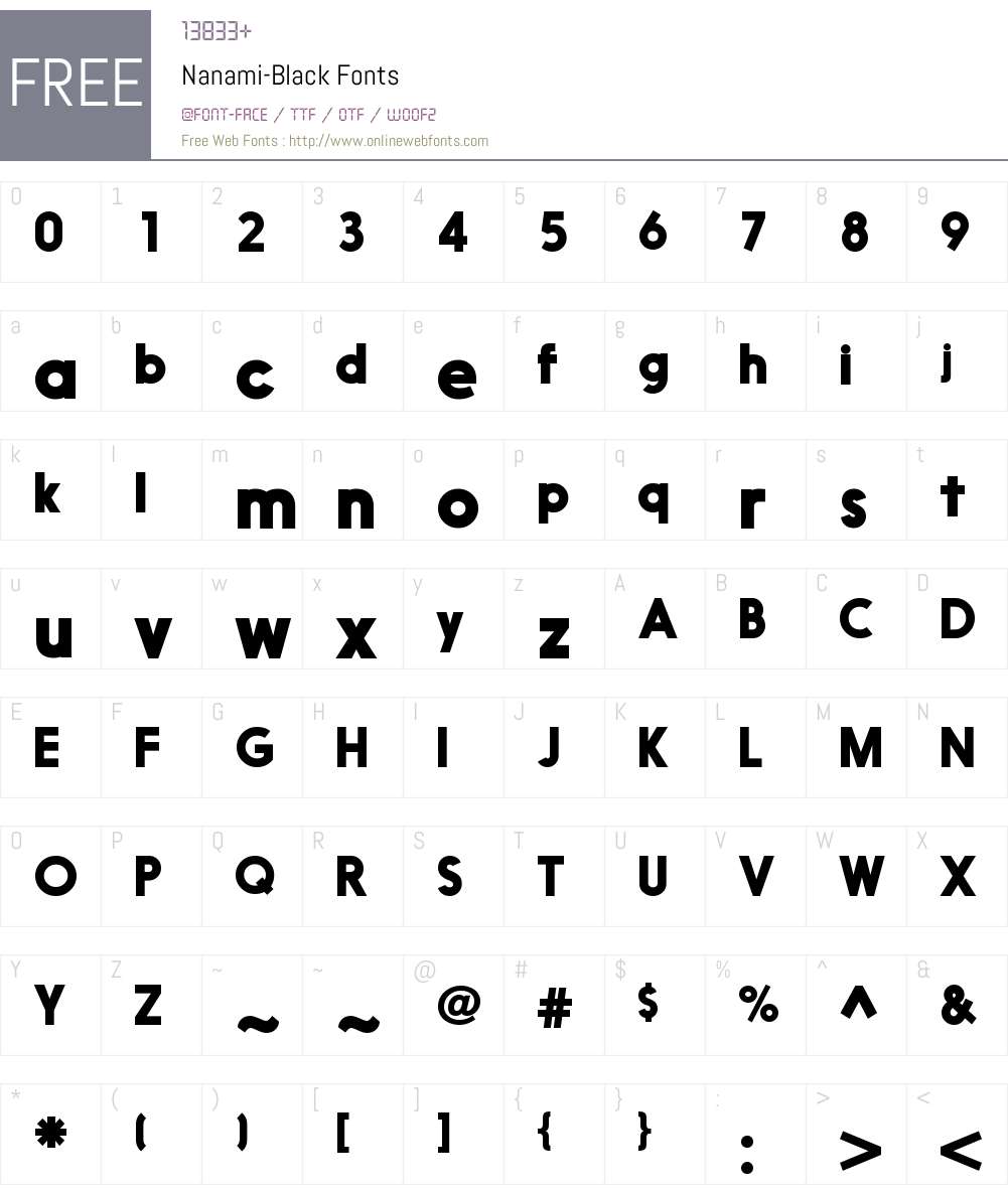 Nanami Font Screenshots