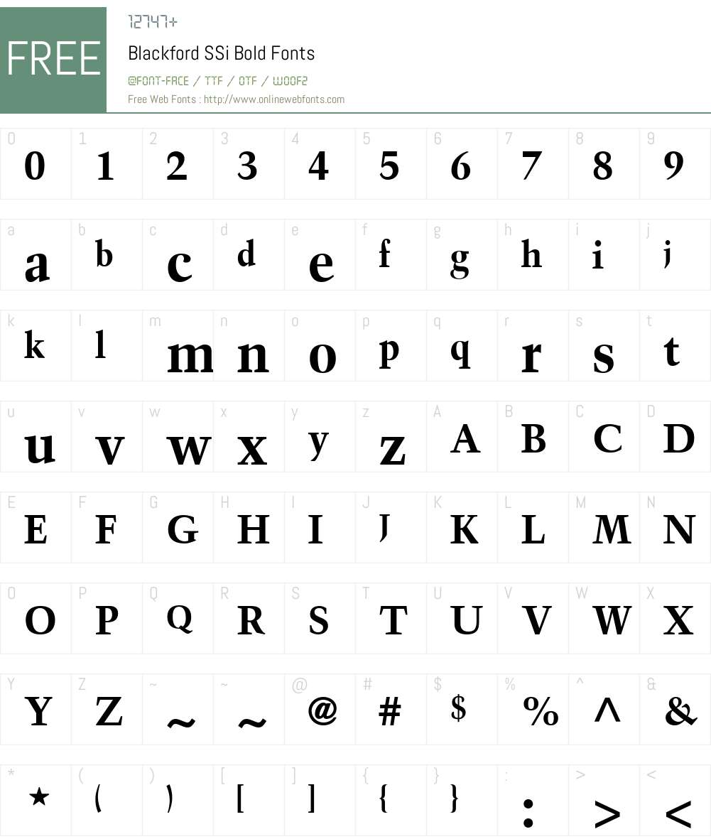 Blackford SSi Font Screenshots