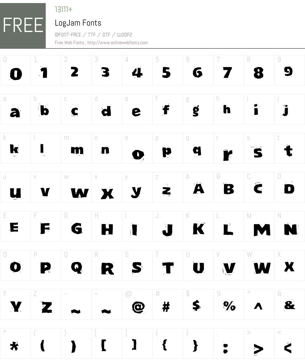 LogJam Font Screenshots