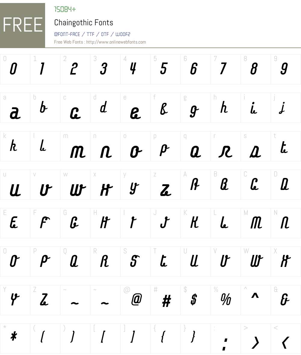 Chaingothic Font Screenshots