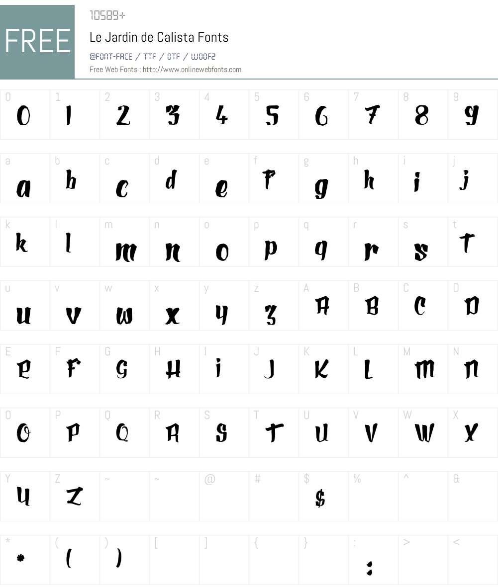 Le Jardin de Calista Font Screenshots