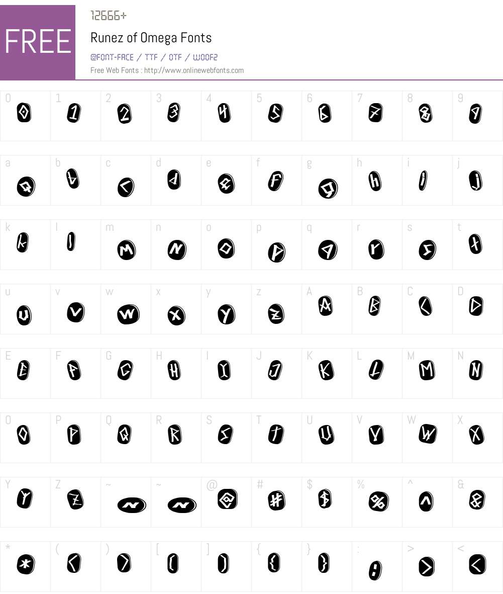 Runez of Omega Font Screenshots