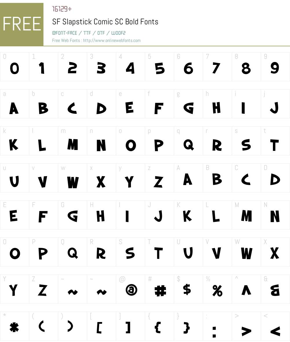 SF Slapstick Comic SC Font Screenshots