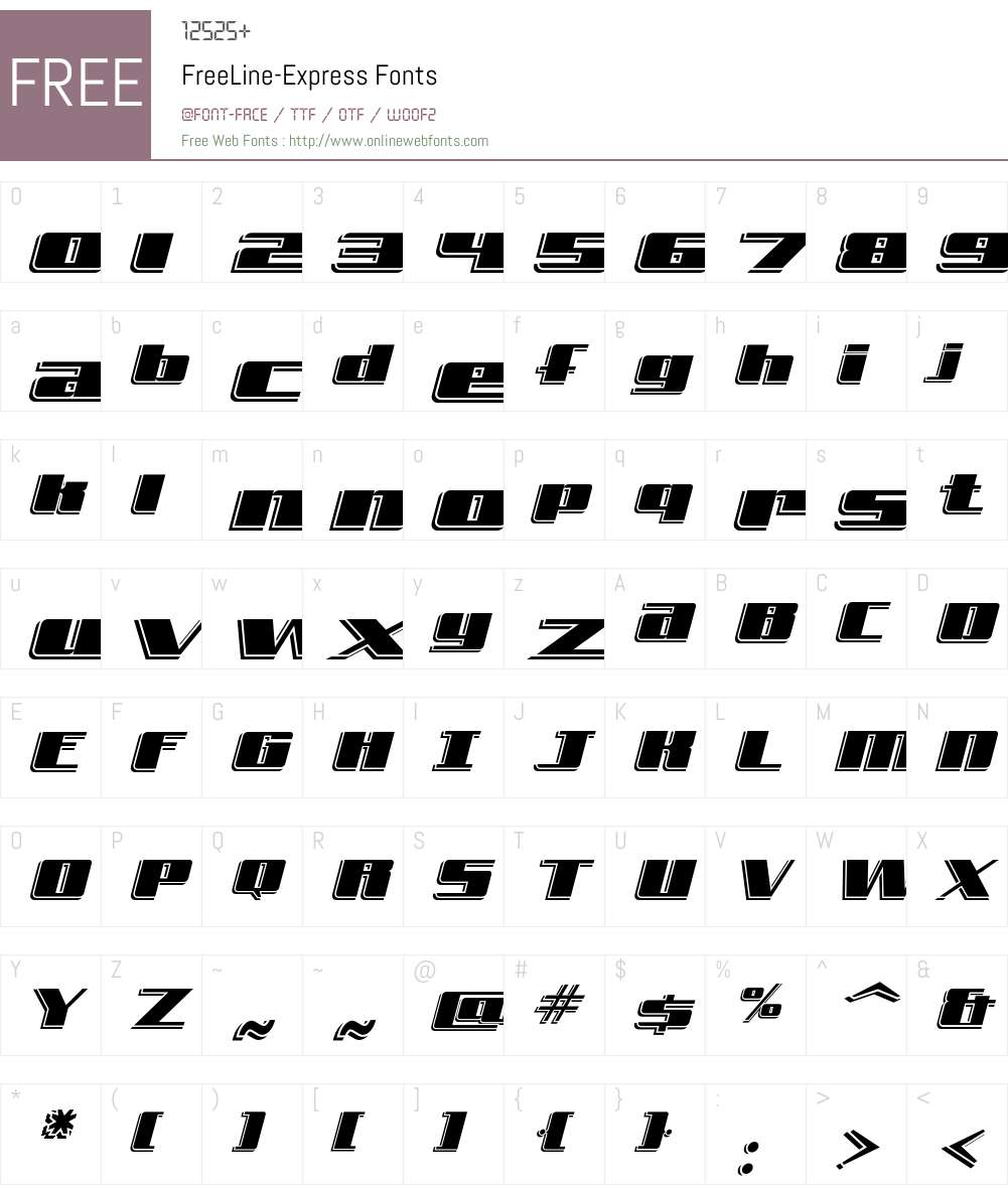 FreeLine Font Screenshots