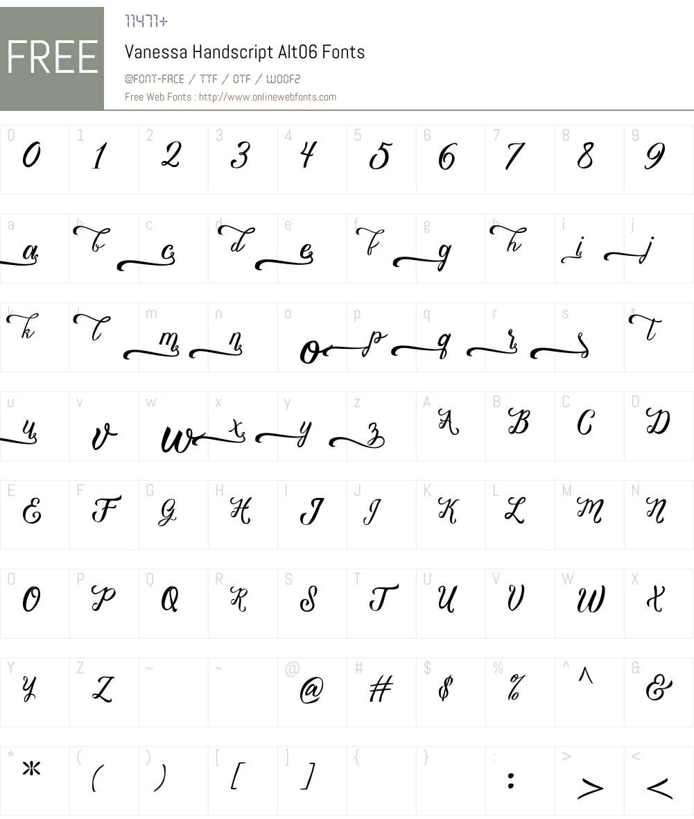 Vanessa Handscript Alt06 Font Screenshots