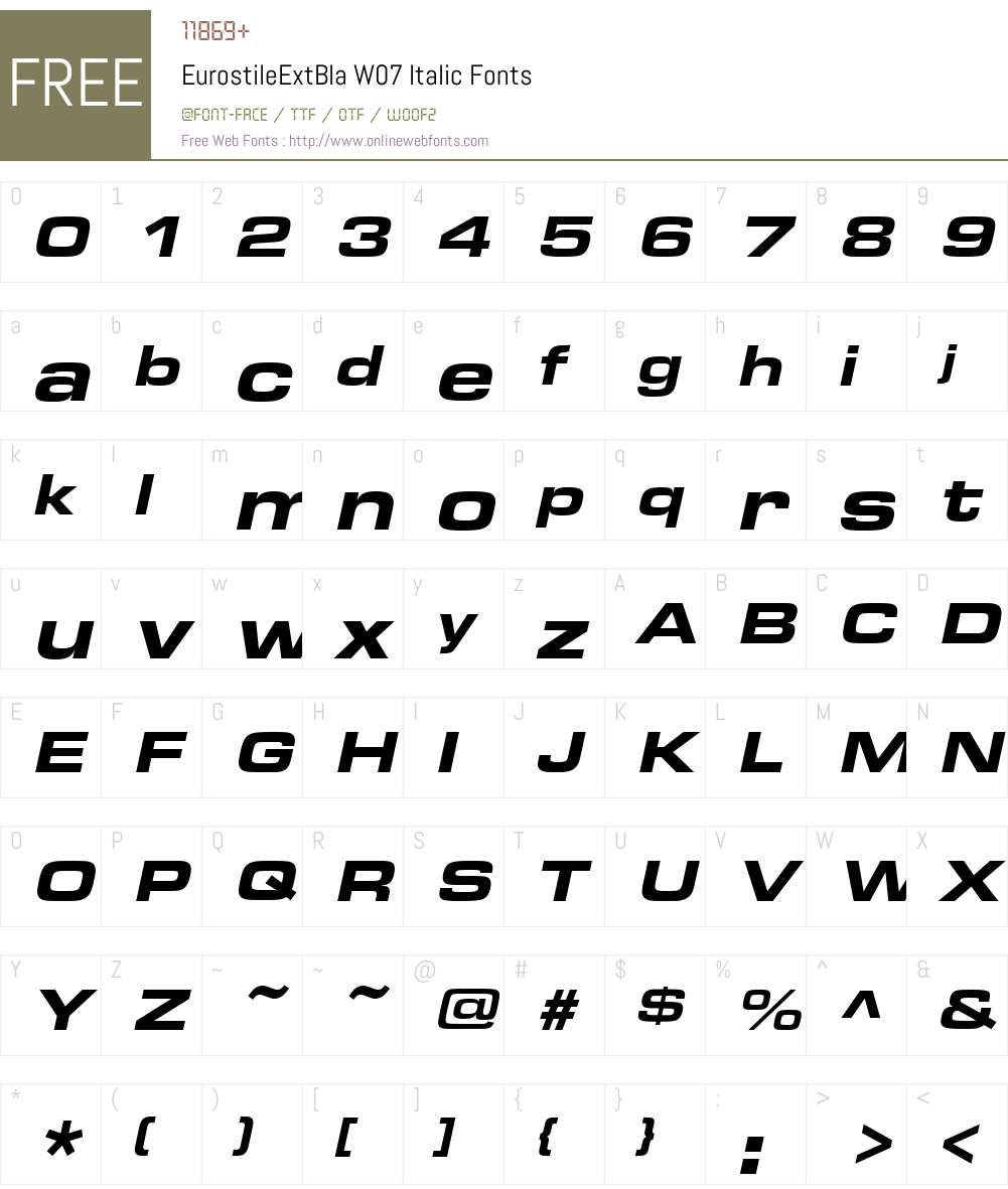 Eurostile Font Screenshots