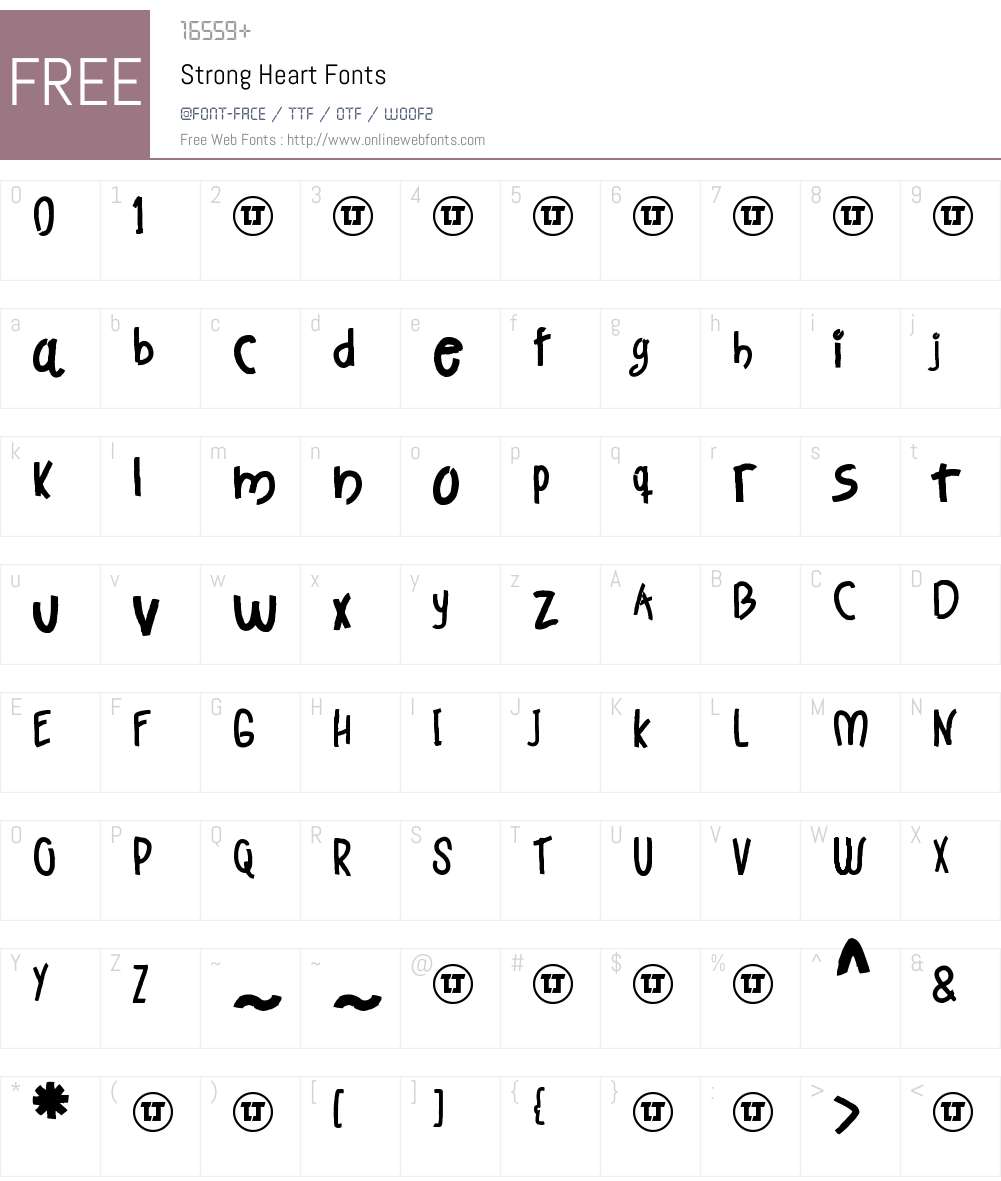 Strong Heart Font Screenshots