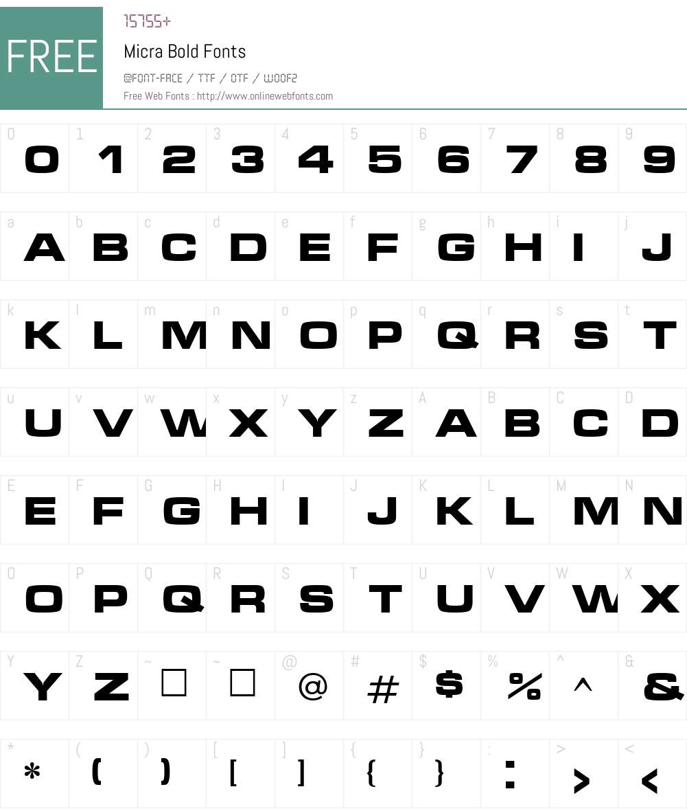 Micra Font Screenshots