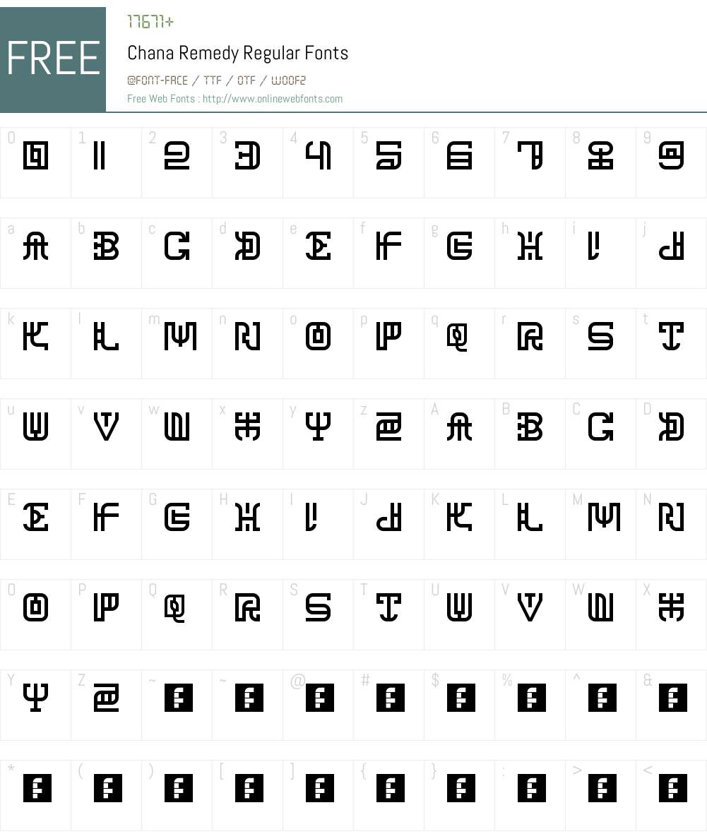 Chana Remedy Font Screenshots