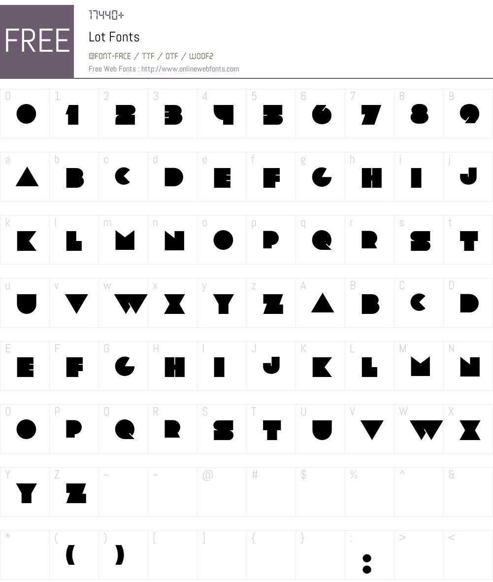 Lot Font Screenshots