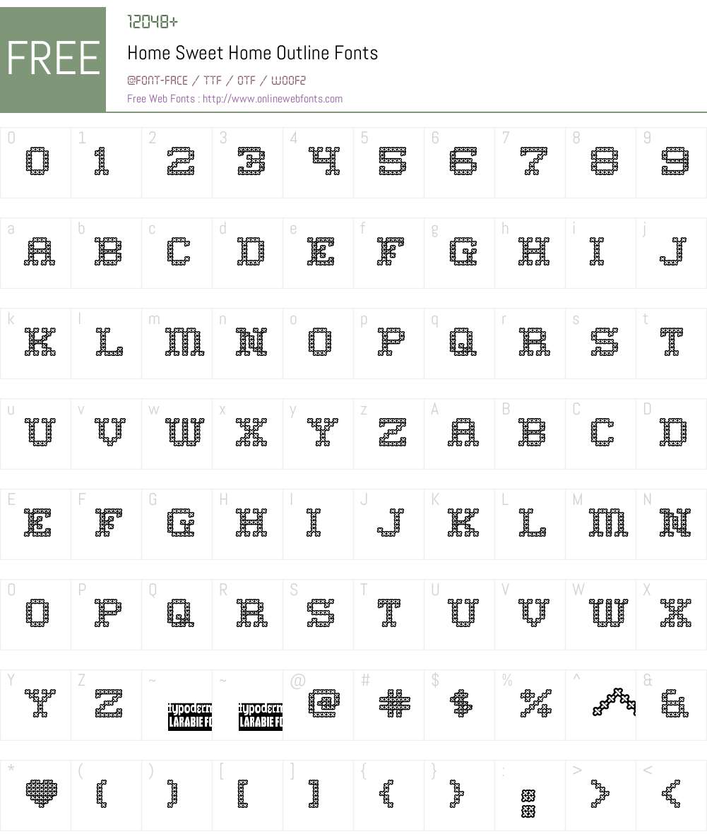 Home Sweet Home Outline Font Screenshots