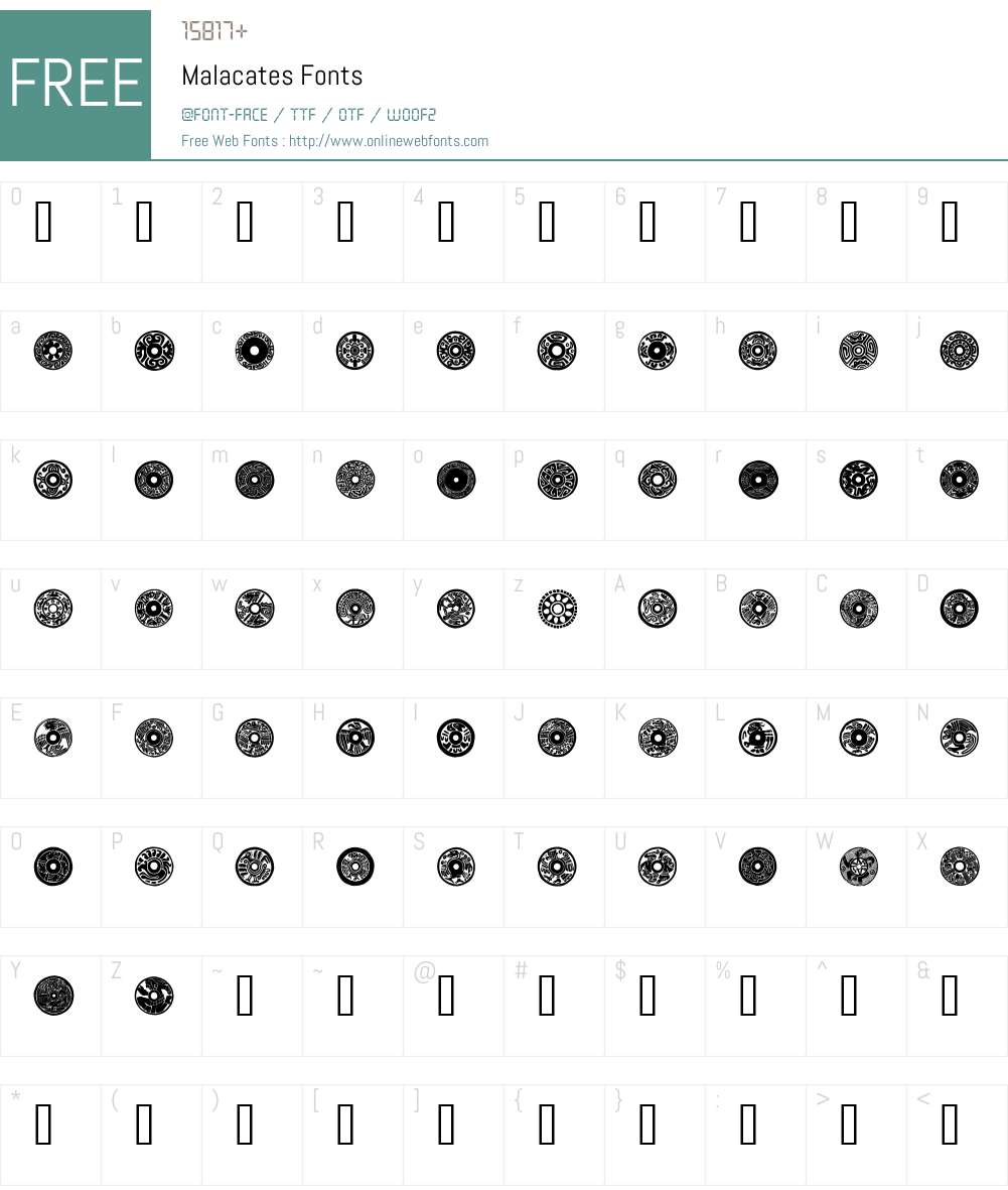 Malacates Font Screenshots